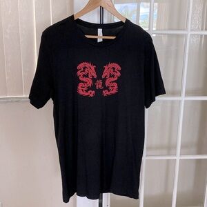 Double Red Dragons Bella Canvas Black Tshirt